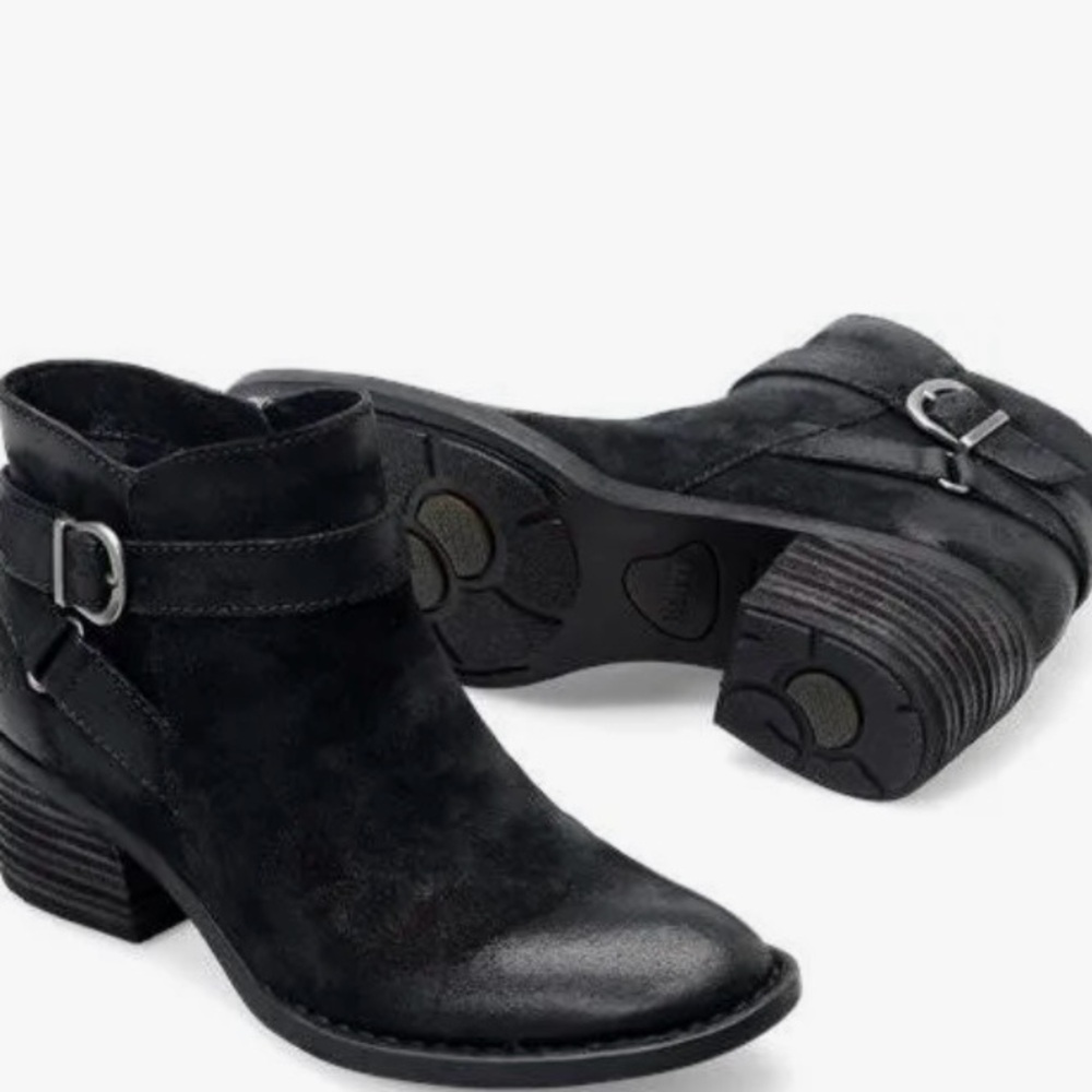 Born women’s black distressed booties